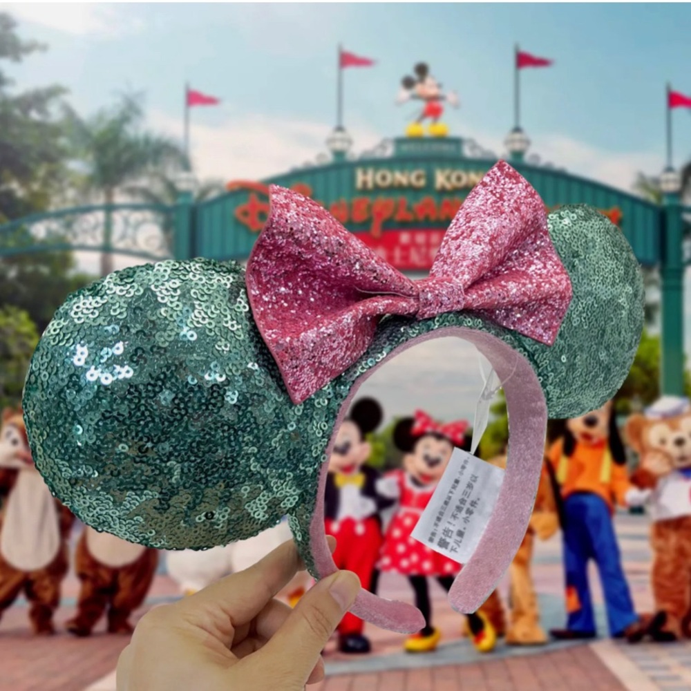 Disney Parks Pink Sugar Rush Minnie Mouse Ears Limited Bow Sequins Headband - Picture 5 of 10